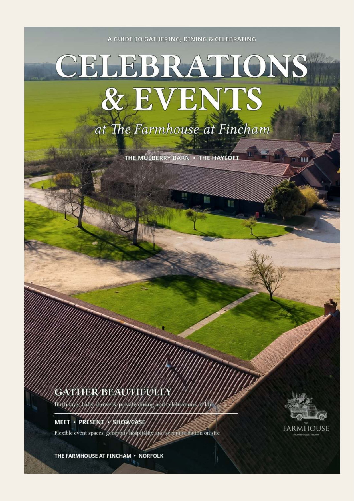 Cover of The Farmhouse at Fincham Celebrations and Events brochure