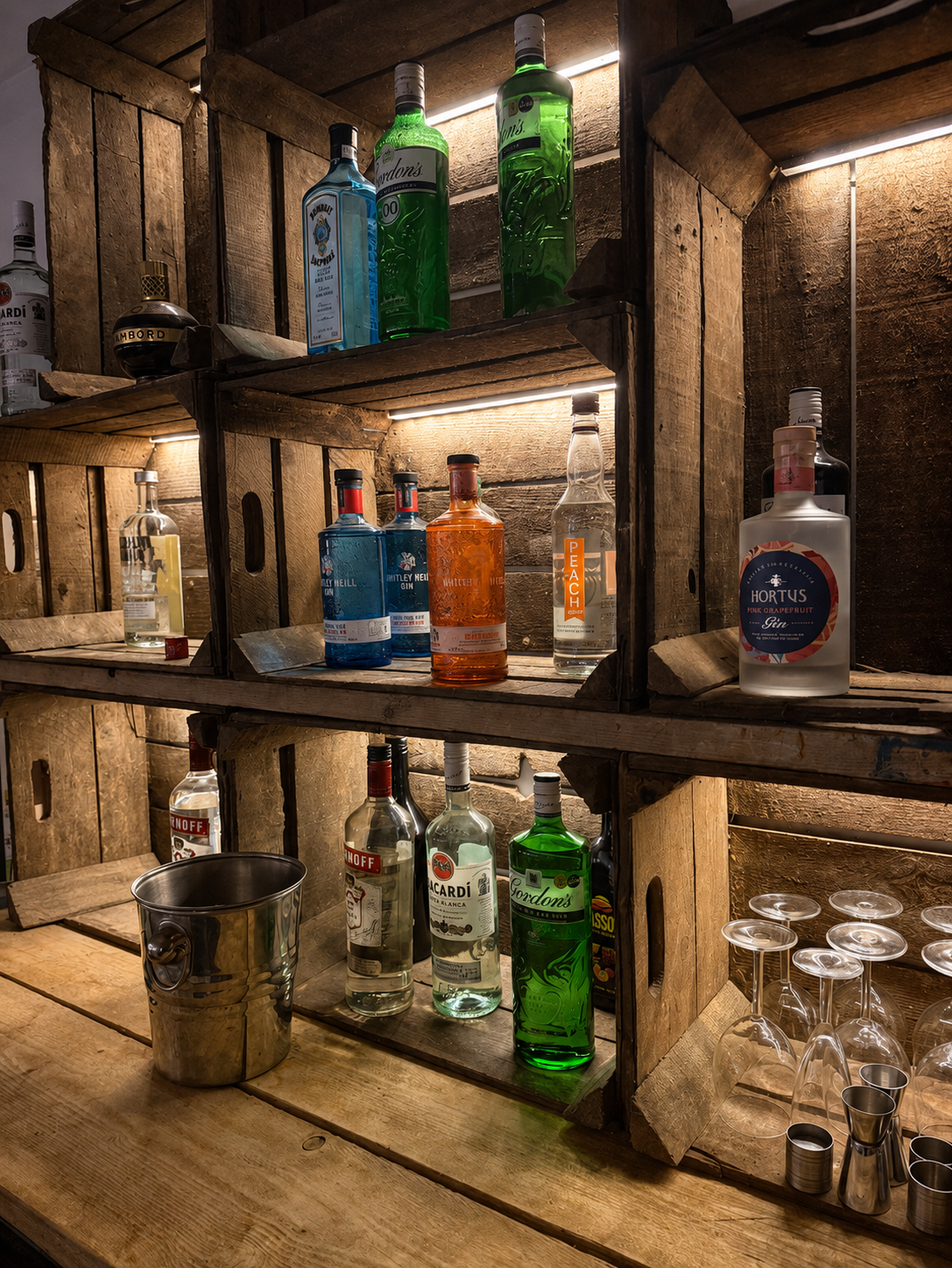 The private bar inside The Mulberry Barn
